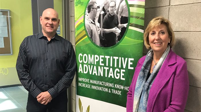 The Hon. Minister of Labour Laurie Scott poses with Mike Baker Executive Director of the BWA at the latest Quarterly Networking Event at Humber College.