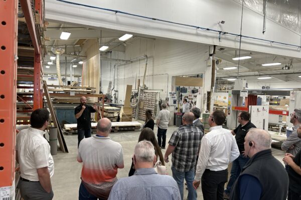 Josh Risidore, Plant Supervisor at Archmill House, leads the WMCO IFIT project group on a plant tour of Archmill’s production areas